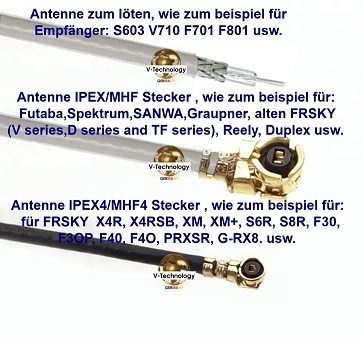 S42m4 WS 4X RC Ersatz Antenne 150mm 2,4GHz Empfänger Reely,Hitec,Xcite,usw 