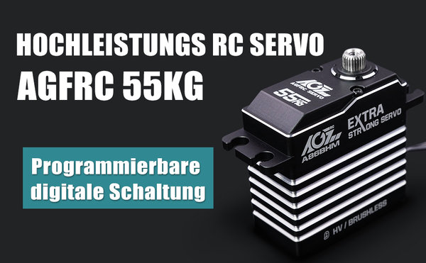AGF-RC Servo A86BHM 55KG HV High Torque Brushless programmierbarer digitaler RC-  180°