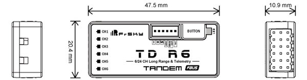 FrSky TD R6 TDR6 900- 2.4 GHz ACCESS & 868Mhz Tandem Empfänger EU