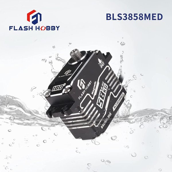 FLASHHOBBY BLS3858MED 58kg 8.4V Waterproof Servo Metal Oblique Gear 14Bit Magnetic Encoder Brushless