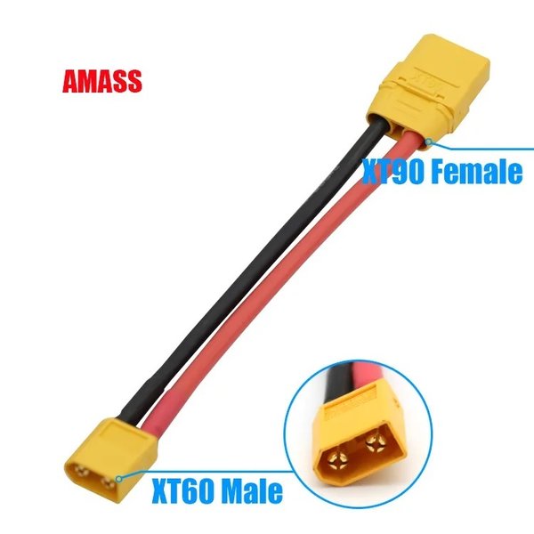 Amass XT90 zu XT60 Männlich Weiblich XT60H Stecker Konvertierung Adapter Stecker Kabel 12AWG 150mm